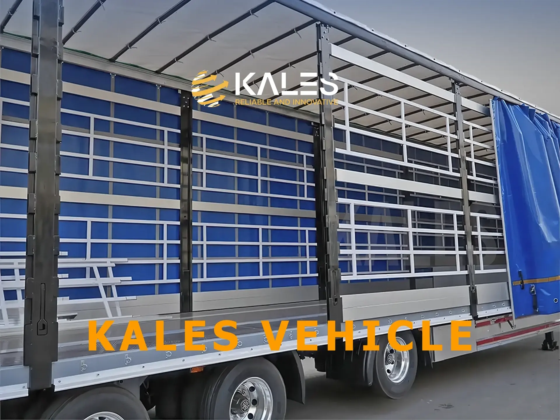 Kales 55ft (16m) Curtain Side Trailer with Air Suspension (132m³ Capacity)