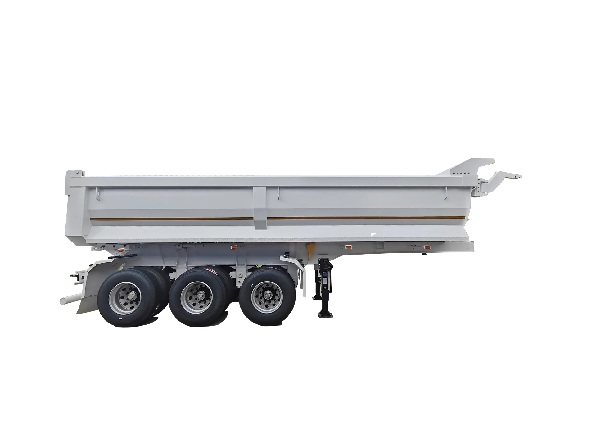 Side view of Kales Vehicle 60 ton U-shape mining tipper trailer.