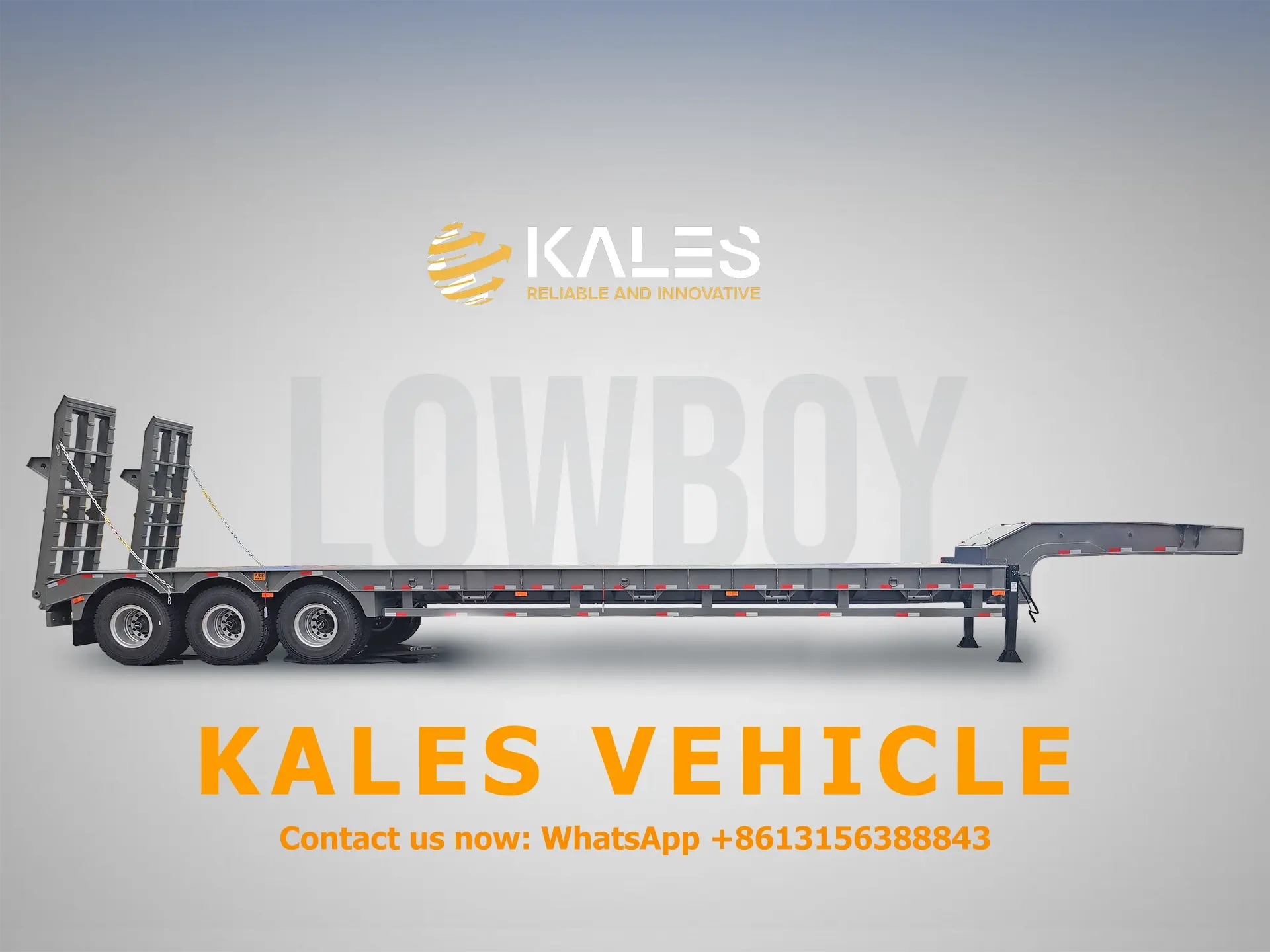 80-Ton Lowbed Semi Trailer – Heavy-Duty 3-Axle Lowboy for Excavator, Mining & Wind Equipment Transport