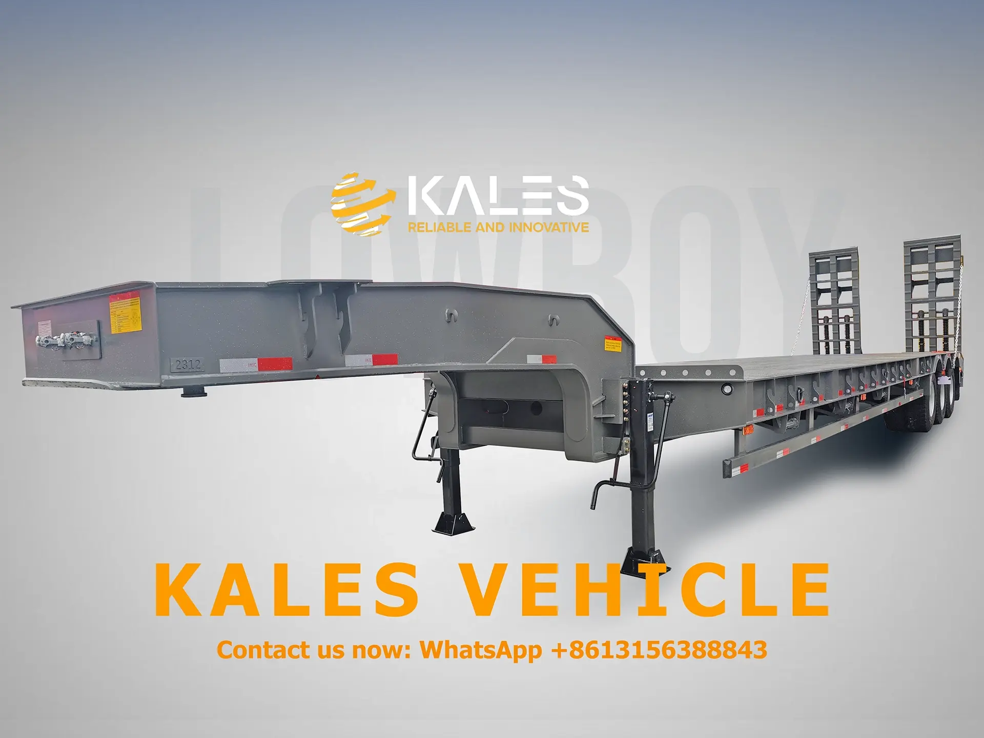80-Ton Lowbed Semi Trailer – Heavy-Duty 3-Axle Lowboy for Excavator, Mining & Wind Equipment Transport